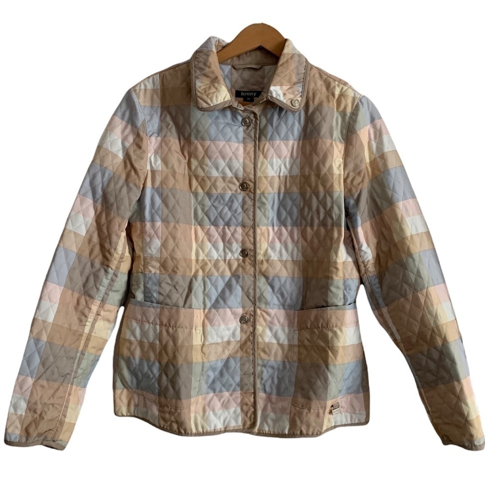 Leony Women’s Quilted Horse Patch Embroidered Snap On Jacket Size Medium
